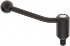 KIPP - 5/8-11, 1.3" Hub Diam, Steel Threaded Stud Adjustable Tension Lever with 20° Handle - 0.78" Stud Length, 5.06" OAL, 3.19" High - Americas Industrial Supply