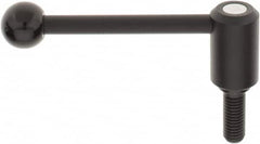 KIPP - 5/8-11, 1.3" Hub Diam, Steel Threaded Stud Adjustable Tension Lever with 0° Handle - 1.57" Stud Length, 5.3" OAL, 1.85" High - Americas Industrial Supply