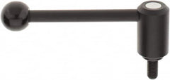 KIPP - M12 x 1.75, 1.3" Hub Diam, Steel Threaded Stud Adjustable Tension Lever with 0° Handle - 0.98" Stud Length, 5.3" OAL, 1.85" High - Americas Industrial Supply