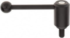 KIPP - 5/8-11, 1.61" Hub Diam, Steel Threaded Stud Adjustable Tension Lever with 0° Handle - 1.18" Stud Length, 5.3" OAL, 2.22" High - Americas Industrial Supply