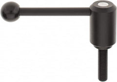 KIPP - 5/8-11, 1.61" Hub Diam, Steel Threaded Stud Adjustable Tension Lever with 0° Handle - 2.36" Stud Length, 5.3" OAL, 2.22" High - Americas Industrial Supply