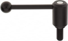 KIPP - 3/4-10, 1.61" Hub Diam, Steel Threaded Stud Adjustable Tension Lever with 0° Handle - 1.57" Stud Length, 5.3" OAL, 2.22" High - Americas Industrial Supply