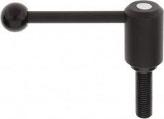 KIPP - 3/4-10, 1.61" Hub Diam, Steel Threaded Stud Adjustable Tension Lever with 0° Handle - 2.36" Stud Length, 5.3" OAL, 2.22" High - Americas Industrial Supply