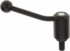 KIPP - M16 x 2.0, 1.61" Hub Diam, Steel Threaded Stud Adjustable Tension Lever with 20° Handle - 1.18" Stud Length, 5.06" OAL, 3.52" High - Americas Industrial Supply