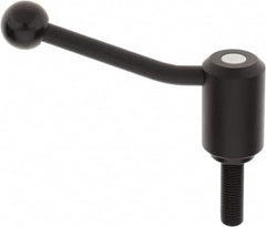 KIPP - M16 x 2.0, 1.61" Hub Diam, Steel Threaded Stud Adjustable Tension Lever with 20° Handle - 1.97" Stud Length, 5.06" OAL, 3.52" High - Americas Industrial Supply