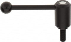 KIPP - M16 x 2.0, 1.61" Hub Diam, Steel Threaded Stud Adjustable Tension Lever with 0° Handle - 1.57" Stud Length, 5.3" OAL, 2.22" High - Americas Industrial Supply