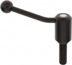 KIPP - M20 x 2.5, 1.61" Hub Diam, Steel Threaded Stud Adjustable Tension Lever with 20° Handle - 2.36" Stud Length, 5.06" OAL, 3.52" High - Americas Industrial Supply