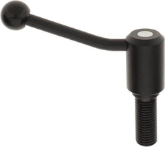 KIPP - M24 x 3.0, 1.61" Hub Diam, Steel Threaded Stud Adjustable Tension Lever with 20° Handle - 2.36" Stud Length, 5.06" OAL, 3.52" High - Americas Industrial Supply