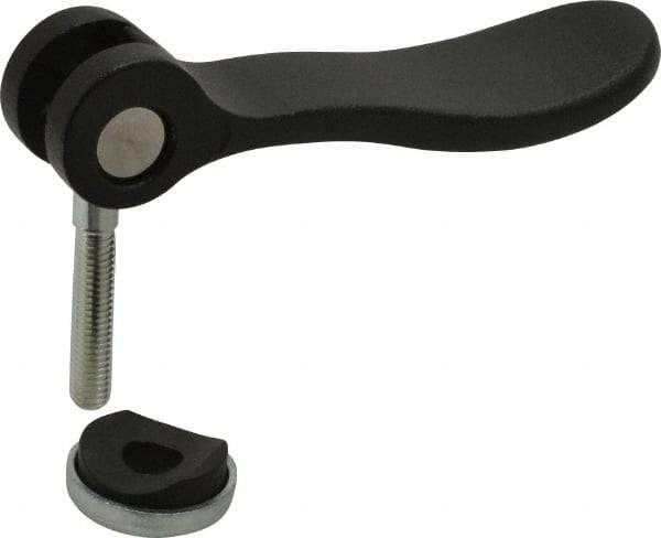 KIPP - #10-32, 0.59" Hub Diam, Black Powder Coat Cast Aluminum Adjustable Clamping Handle - 0.78" Stud Length - Americas Industrial Supply