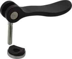 KIPP - #10-32, 0.59" Hub Diam, Black Powder Coat Cast Aluminum Adjustable Clamping Handle - 0.78" Stud Length - Americas Industrial Supply