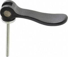 KIPP - #10-32, 0.59" Hub Diam, Black Powder Coat Cast Aluminum Adjustable Clamping Handle - 1.96" Stud Length - Americas Industrial Supply