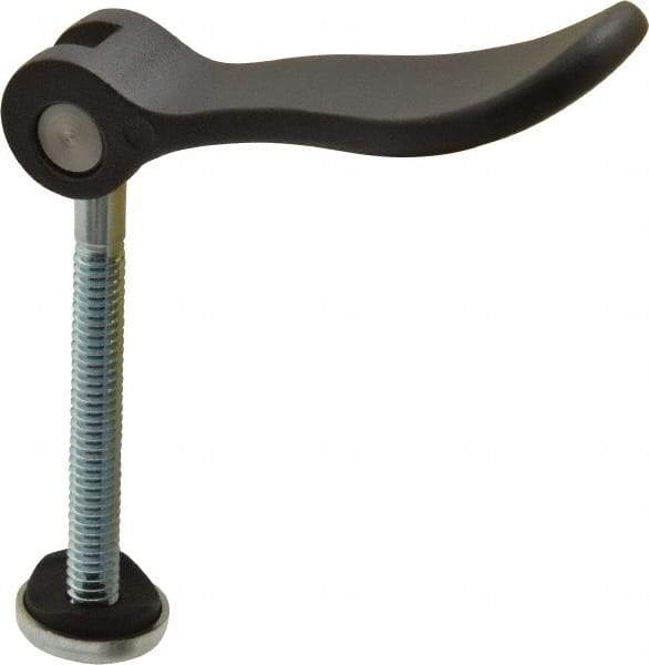 KIPP - 1/4-20, 0.59" Hub Diam, Black Powder Coat Cast Aluminum Adjustable Clamping Handle - 1.96" Stud Length - Americas Industrial Supply