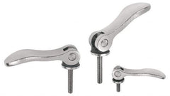 KIPP - M6 x 1.0, 0.59" Hub Diam, Stainless Steel Adjustable Clamping Handle - 0.78" Stud Length - Americas Industrial Supply