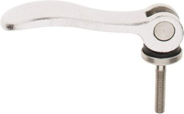 KIPP - M5 x 0.8, 0.59" Hub Diam, Stainless Steel Adjustable Clamping Handle - 0.78" Stud Length - Americas Industrial Supply