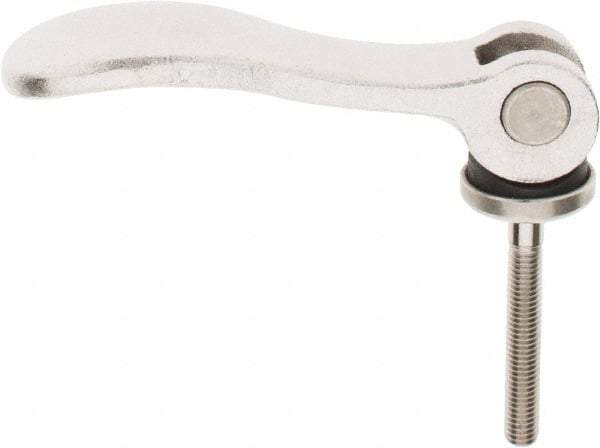 KIPP - M5 x 0.8, 0.59" Hub Diam, Stainless Steel Adjustable Clamping Handle - 1.18" Stud Length - Americas Industrial Supply