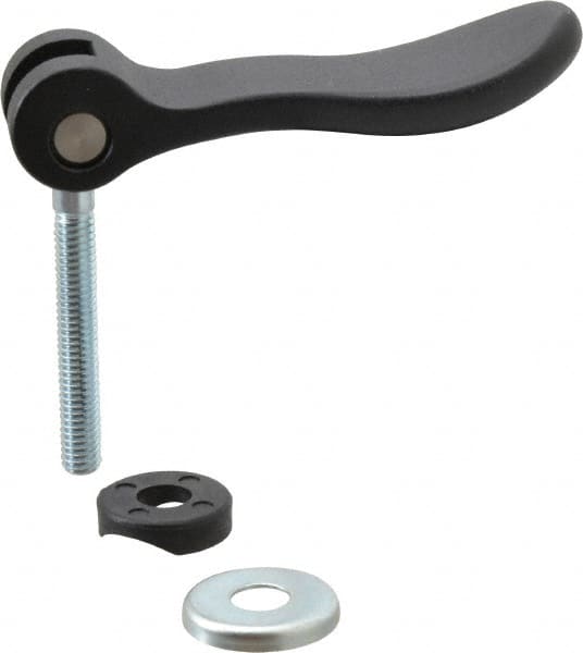 KIPP - 5/16-18, 0.94" Hub Diam, Black Powder Coat Cast Aluminum Adjustable Clamping Handle - 1.96" Stud Length - Americas Industrial Supply