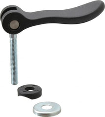 KIPP - 5/16-18, 0.94" Hub Diam, Black Powder Coat Cast Aluminum Adjustable Clamping Handle - 1.96" Stud Length - Americas Industrial Supply
