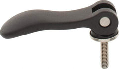 KIPP - 5/16-18, 0.94" Hub Diam, Black Powder Coat Aluminum (Stainless Steel Inserts) Adjustable Clamping Handle - 1.18" Stud Length - Americas Industrial Supply