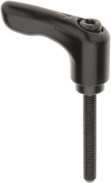 KIPP - #10-32, 0.55" Hub Diam, Zinc Die Cast (Steel Components) Threaded Stud Adjustable Clamping Handle - 1.38" Stud Length, 1.85" OAL, 1.22" High - Americas Industrial Supply