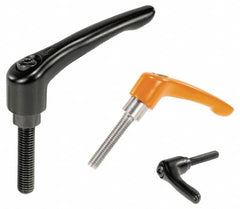 KIPP - #10-32, 0.55" Hub Diam, Zinc Die Cast (Steel Components) Threaded Stud Adjustable Clamping Handle - 1.77" Stud Length, 1.85" OAL, 1.22" High - Americas Industrial Supply