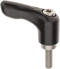 KIPP - #10-32, 0.55" Hub Diam, Zinc Die Cast (Stainless Steel Components) Stud Type Adjustable Clamping Handle - 0.59" Stud Length, 1.85" OAL, 1.22" High - Americas Industrial Supply
