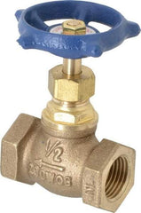 Legend Valve - 1/2" Pipe, FNPT Ends, Brass Rising Stem Globe Valve - Bronze Disc, Bolted Bonnet, 200 psi WOG, 125 psi WSP, Class 125 - Americas Industrial Supply