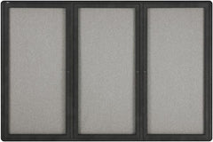 Quartet - 72" Wide x 48" High Enclosed Cork Bulletin Board - Gray - Americas Industrial Supply