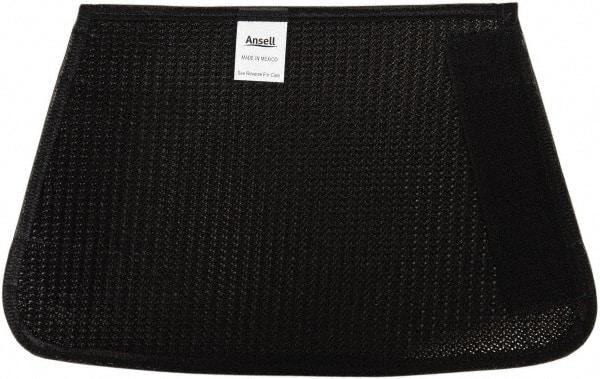 Ansell - Size Universal, Black Cane Mesh Chemical & Puncture Resistant Sleeve - 8" Long Sleeve, Cut Resistance Level 3, Elastic Opening at Both Ends - Americas Industrial Supply