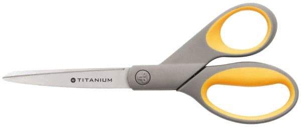 Clauss - 3-1/4" LOC, 8" OAL Titanium Standard Shears - Ambidextrous, Straight Handle, For General Purpose Use - Americas Industrial Supply