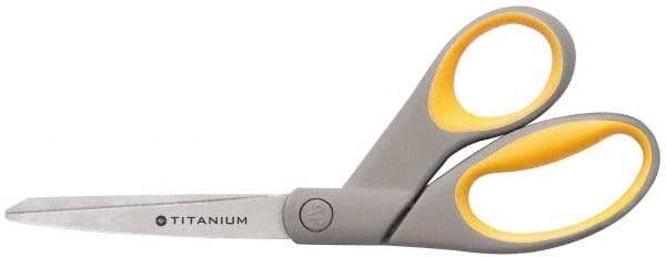 Clauss - 3-1/4" LOC, 8" OAL Titanium Standard Shears - Ambidextrous, Straight Handle, For General Purpose Use - Americas Industrial Supply