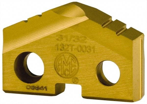 Allied Machine and Engineering - 1-3/64" Diam x 3/16" Thick, Seat Code 2, 132° Included Angle Spade Drill Insert - TiN Coated, High Speed Steel, Series T-A - Americas Industrial Supply