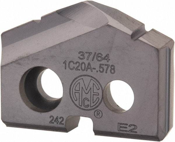 Allied Machine and Engineering - 37/64" Diam x 1/8" Thick, Seat Code 0, 132° Included Angle Spade Drill Insert - TiAlN Coated, Carbide, Grade K20, Series T-A - Americas Industrial Supply