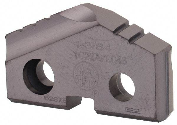 Allied Machine and Engineering - 1-3/64" Diam x 3/16" Thick, Seat Code 2, 132° Included Angle Spade Drill Insert - TiAlN Coated, Carbide, Grade K20, Series T-A - Americas Industrial Supply