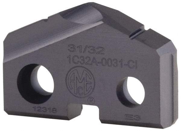 Allied Machine and Engineering - 1-3/32" Diam x 3/16" Thick, Seat Code 2, 132° Included Angle Spade Drill Insert - TiAlN Coated, Carbide, Grade K20, Series T-A - Americas Industrial Supply