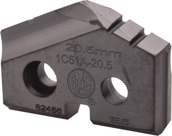 Allied Machine and Engineering - 20.5mm Diam x 5/32" Thick, Seat Code 1, 132° Included Angle Spade Drill Insert - TiAlN Coated, Carbide, Grade P40, Series T-A - Americas Industrial Supply