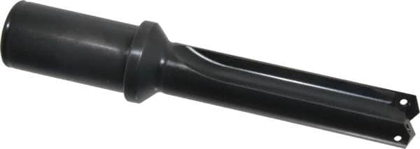 Allied Machine and Engineering - Series 2, 31/32 to 1-3/8" Diam, 1-1/4" Diam Straight Shank with Flange, Straight Flute Spade Drill - 3-3/8" Max Depth, 5-13/64" Body Length, 7-11/32" OAL, Short Length, Through Coolant - Americas Industrial Supply