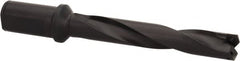 Allied Machine and Engineering - Series 2, 31/32 to 1-3/8" Diam, 1-1/4" Diam Straight Shank with Flange, Helical Flute Spade Drill - 5-3/8" Max Depth, 7-13/64" Body Length, 9-11/32" OAL, Intermediate Length, Through Coolant - Americas Industrial Supply