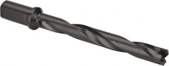 Allied Machine and Engineering - Series 2, 31/32 to 1-3/8" Diam, 1-1/4" Diam Straight Shank with Flange, Helical Flute Spade Drill - 7-3/8" Max Depth, 9-13/64" Body Length, 11-11/32" OAL, Standard Length, Through Coolant - Americas Industrial Supply