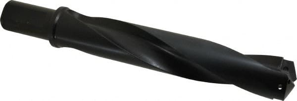 Allied Machine and Engineering - Series 4, 1-29/32 to 2-9/16" Diam, 1-1/2" Diam Straight Shank with Flange, Helical Flute Spade Drill - 9-1/8" Max Depth, 11-1/4" Body Length, 13-3/4" OAL, Standard Length, Through Coolant - Americas Industrial Supply