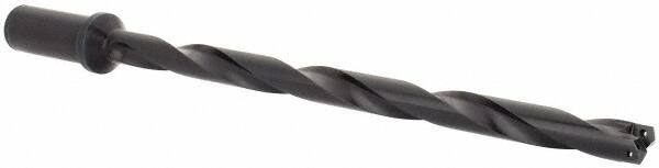 Allied Machine and Engineering - Series 1, 45/64 to 15/16" Diam, 1" Diam Straight Shank with Flange, Helical Flute Spade Drill - 10-5/8" Max Depth, 12-15/64" Body Length, 14-3/8" OAL, Extended Length, Through Coolant - Americas Industrial Supply