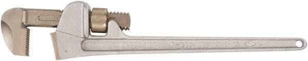 Ampco - 14" Aluminum Straight Pipe Wrench - 2-13/16" Pipe Capacity - Americas Industrial Supply