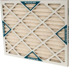 Made in USA - 16" Noml Height x 20" Noml Width x 1" Noml Depth, 30 to 35% Capture Efficiency, Wire-Backed Pleated Air Filter - MERV 8, Synthetic with Antimicrobial Protection, Integrated Beverage Board Frame, 300 Max FPM, 670 CFM, For Any Unit - Americas Industrial Supply