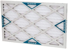 Made in USA - 16" Noml Height x 25" Noml Width x 1" Noml Depth, 30 to 35% Capture Efficiency, Wire-Backed Pleated Air Filter - MERV 8, Synthetic with Antimicrobial Protection, Integrated Beverage Board Frame, 300 Max FPM, 840 CFM, For Any Unit - Americas Industrial Supply