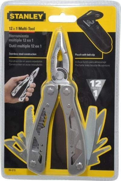 Stanley - 12 Piece, Multi-Tool Set - 6-1/2" OAL, 4-1/8" Closed Length - Americas Industrial Supply