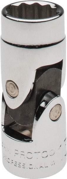 Proto - 3/8" Drive, Standard Hand Socket - 12 Points, 1-27/32" OAL, Alloy Steel, Chrome Finish - Americas Industrial Supply