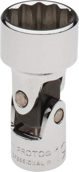 Proto - 3/8" Drive, Standard Hand Socket - 12 Points, 2-3/32" OAL, Alloy Steel, Chrome Finish - Americas Industrial Supply