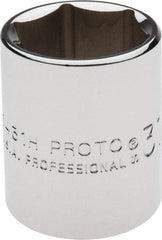 Proto - 31/32", 1/2" Drive, Standard Hand Socket - 6 Points, 1-9/16" OAL, Alloy Steel, Chrome Finish - Americas Industrial Supply