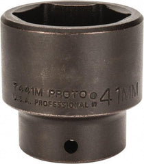 Proto - 1/2" Drive 41mm Standard Impact Socket - 6 Points, 2-3/8" OAL - Americas Industrial Supply