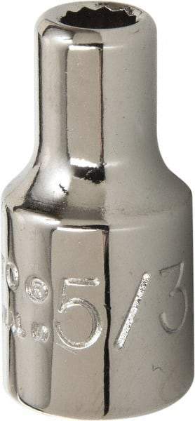 Proto - 5/32", 1/4" Drive, Standard Hand Socket - 12 Points, 7/8" OAL, Alloy Steel, Chrome Finish - Americas Industrial Supply