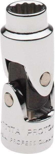 Proto - 1/4", 1/4" Drive, Standard Hand Socket - 12 Points, 1-25/64" OAL, Alloy Steel, Chrome Finish - Americas Industrial Supply